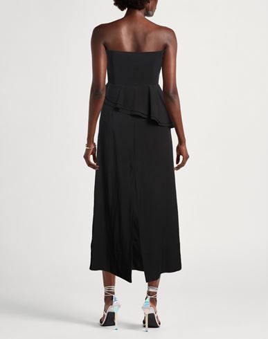 Woman Maxi dress Black Size 8 Viscose, Linen