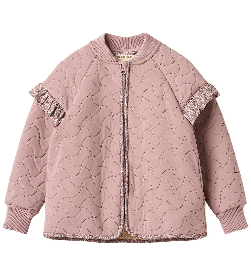 Wheat Thermo Jacket w. Fleece - Ellas - Warm Rose w. Flowers - Wheat - 12 Y 152 - Thermo Wear