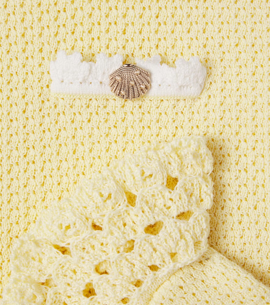 Crystal-embellished knitted shorts