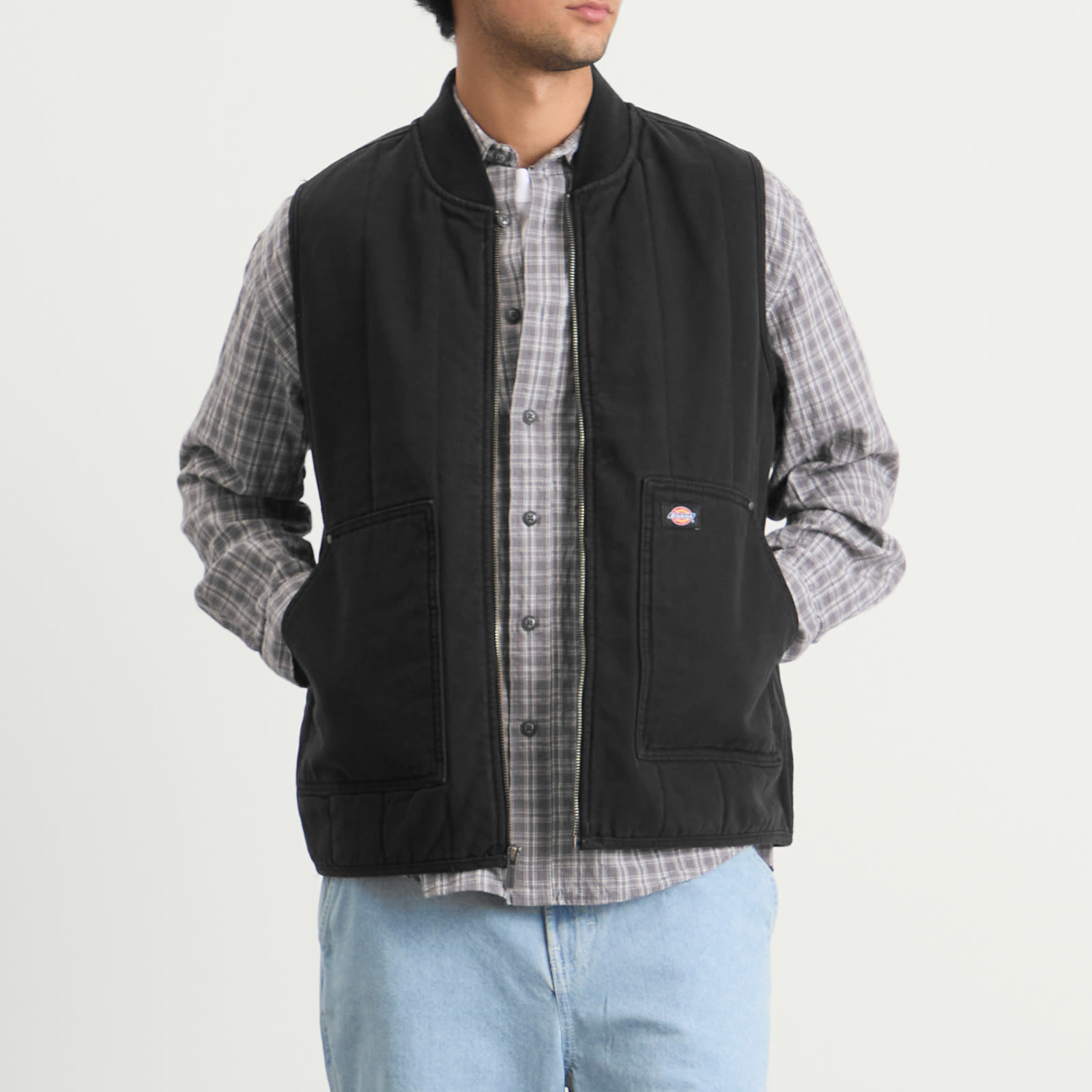 Men's Quilted Canvas Vest Black