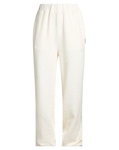 Woman Pants Ivory Size L Cotton, Polyester, Elastane