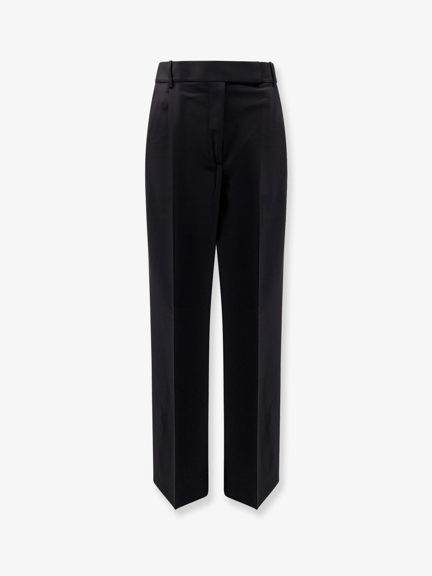 Virgin Wool Blend Trousers — Black