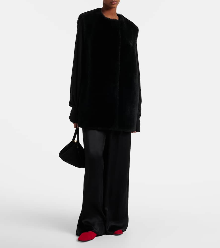 Satin wide-leg pants