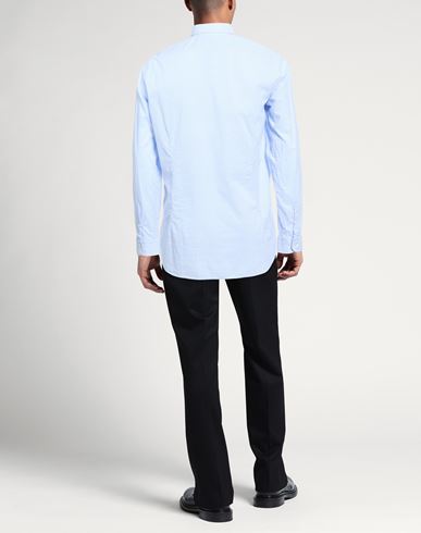 Man Shirt Light blue Size 17 Cotton, Linen