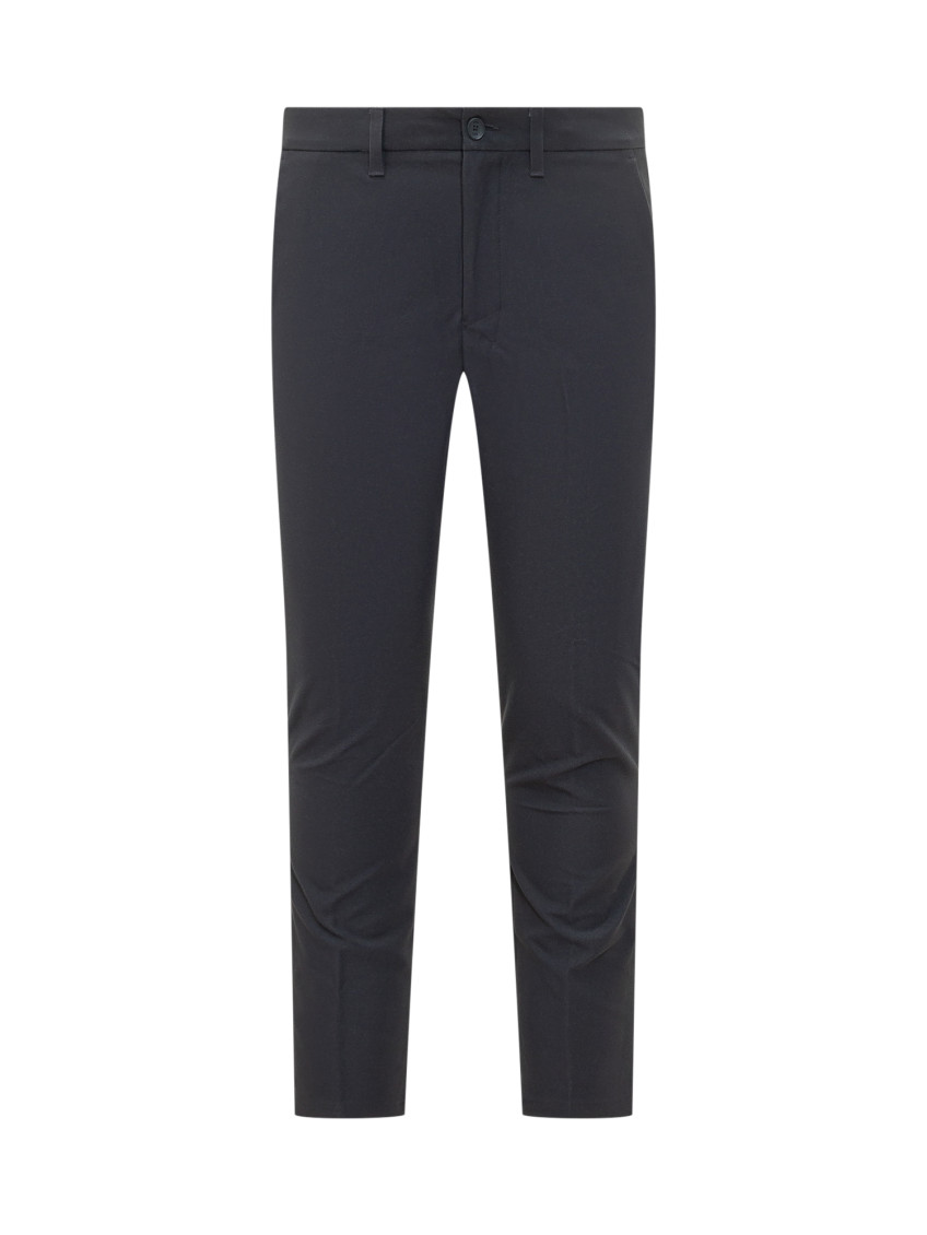 Blue Slim Flat Front Pants