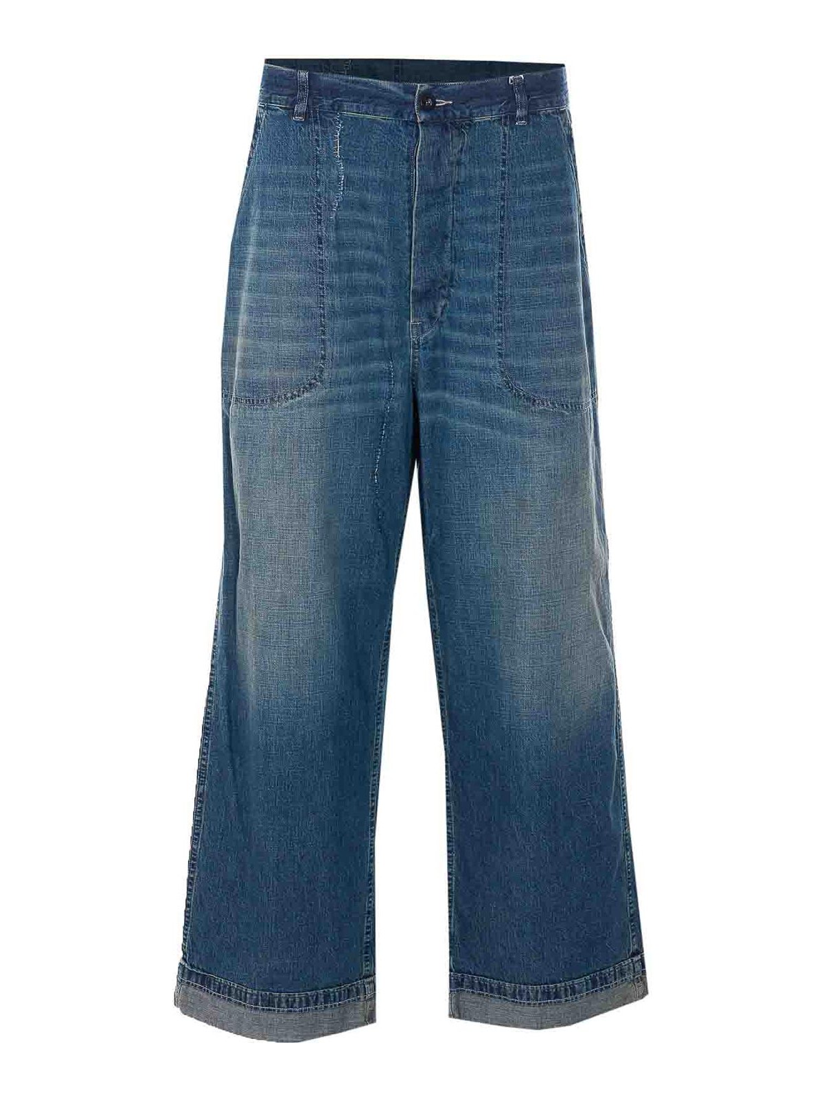 Blue Cotton Denim Jeans