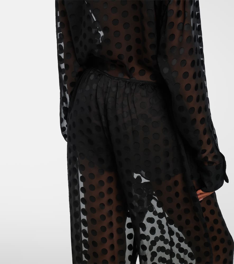 Orissa polka-dot sheer wide-leg pants