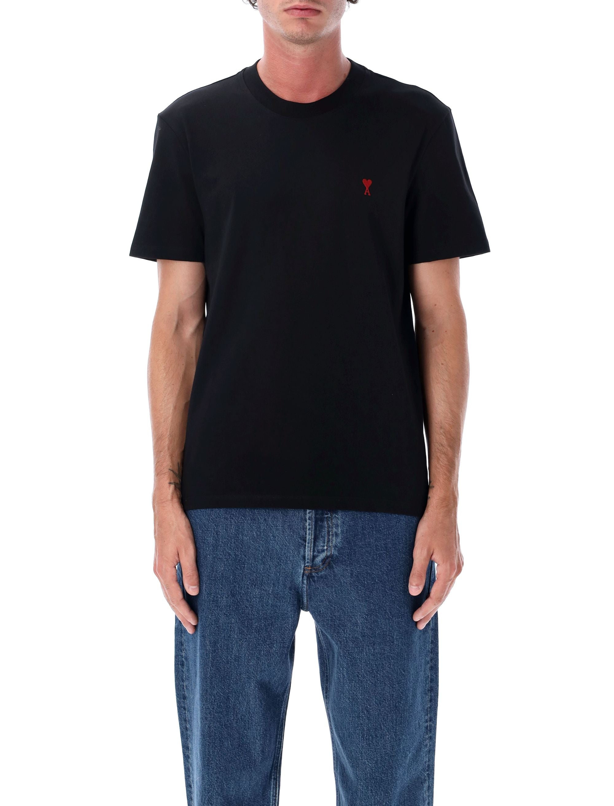 Organic Cotton Mini Logo Classic Fit T-Shirt with Red Heart Embroidery