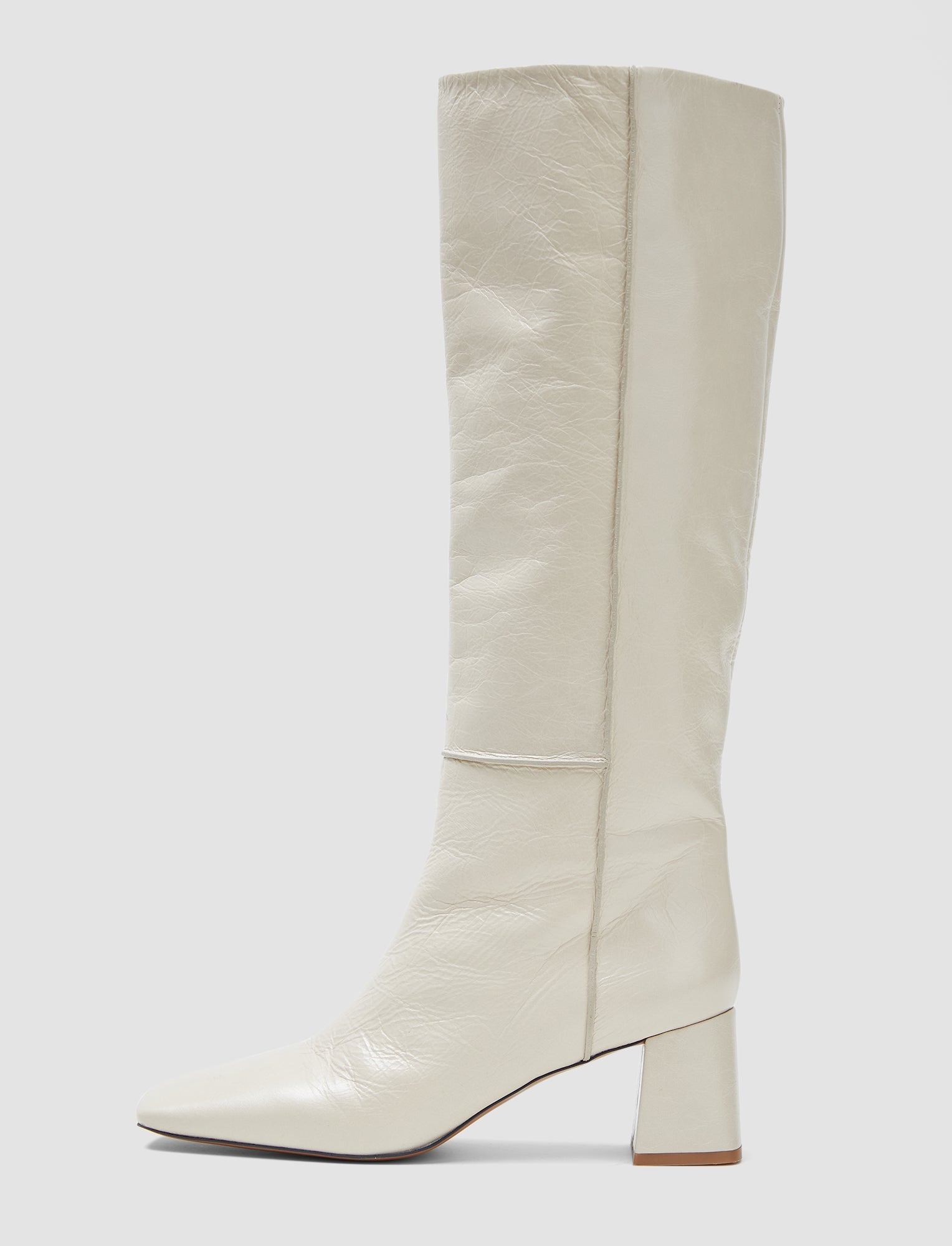 Heeled Knee High Patent Leather Boots - 36