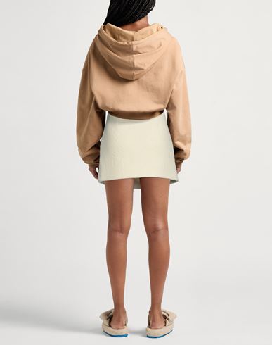 Woman Mini skirt Cream Size 4 Virgin Wool