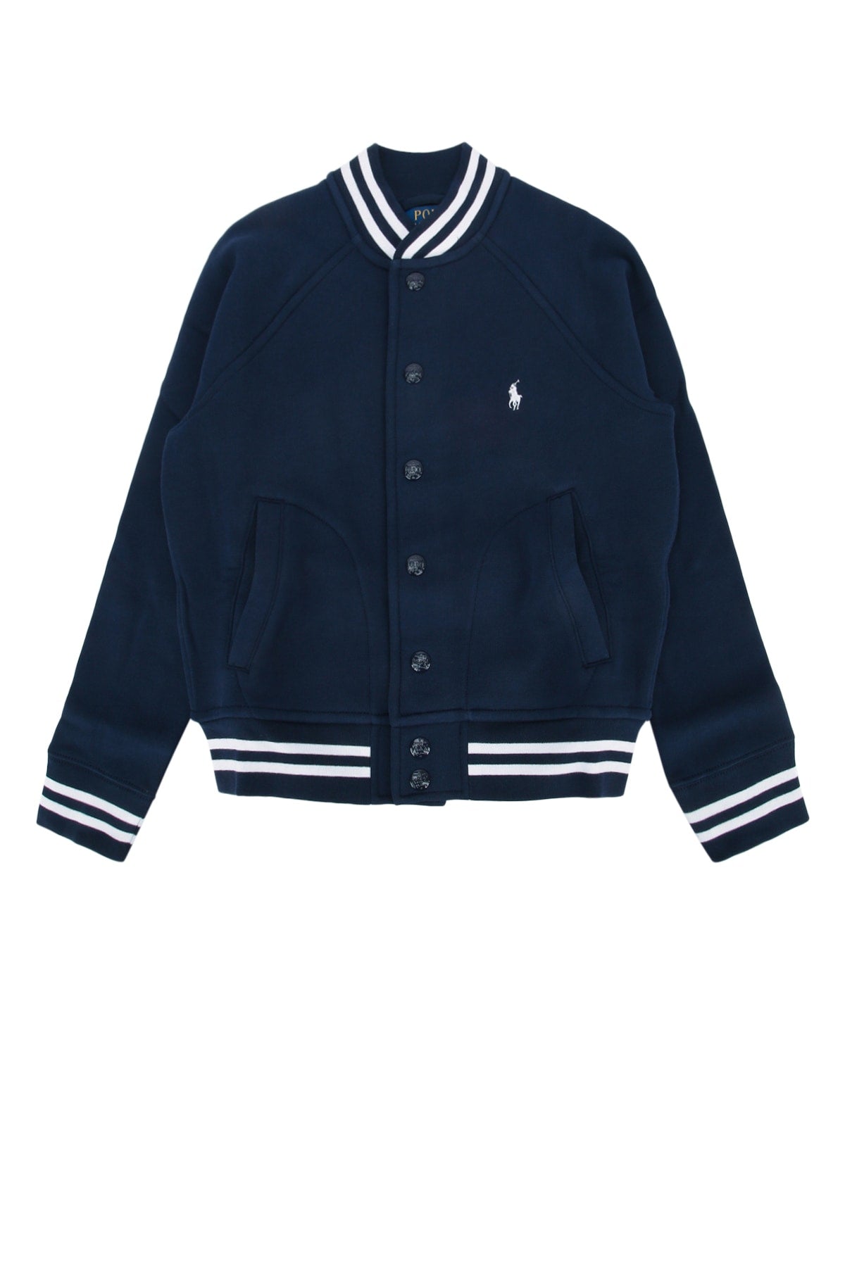 Striped Bomber Jacket — Navy