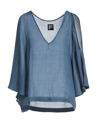 Woman Top Blue Size L Ramie