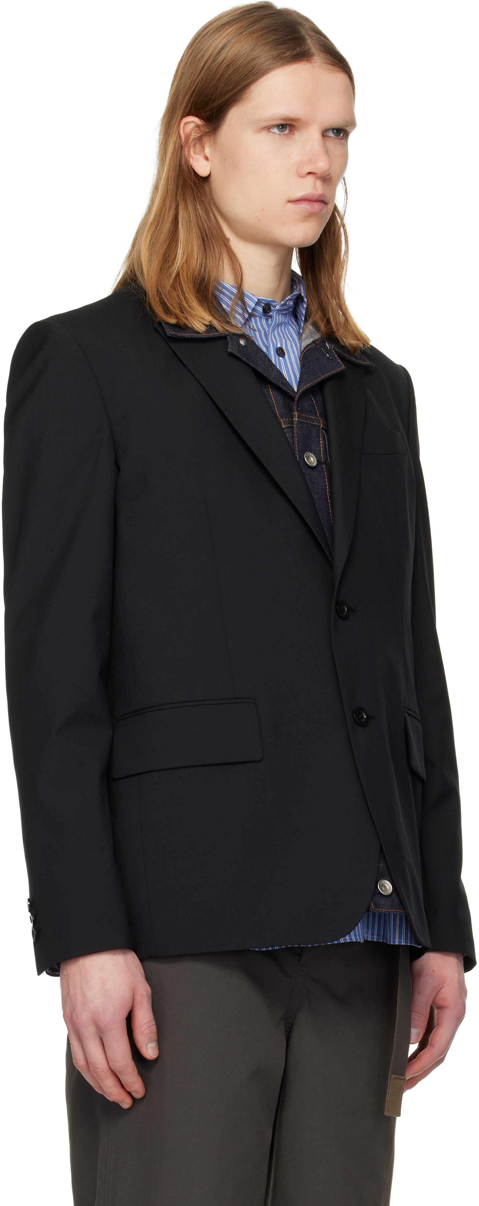Black Suiting & Denim Blazer