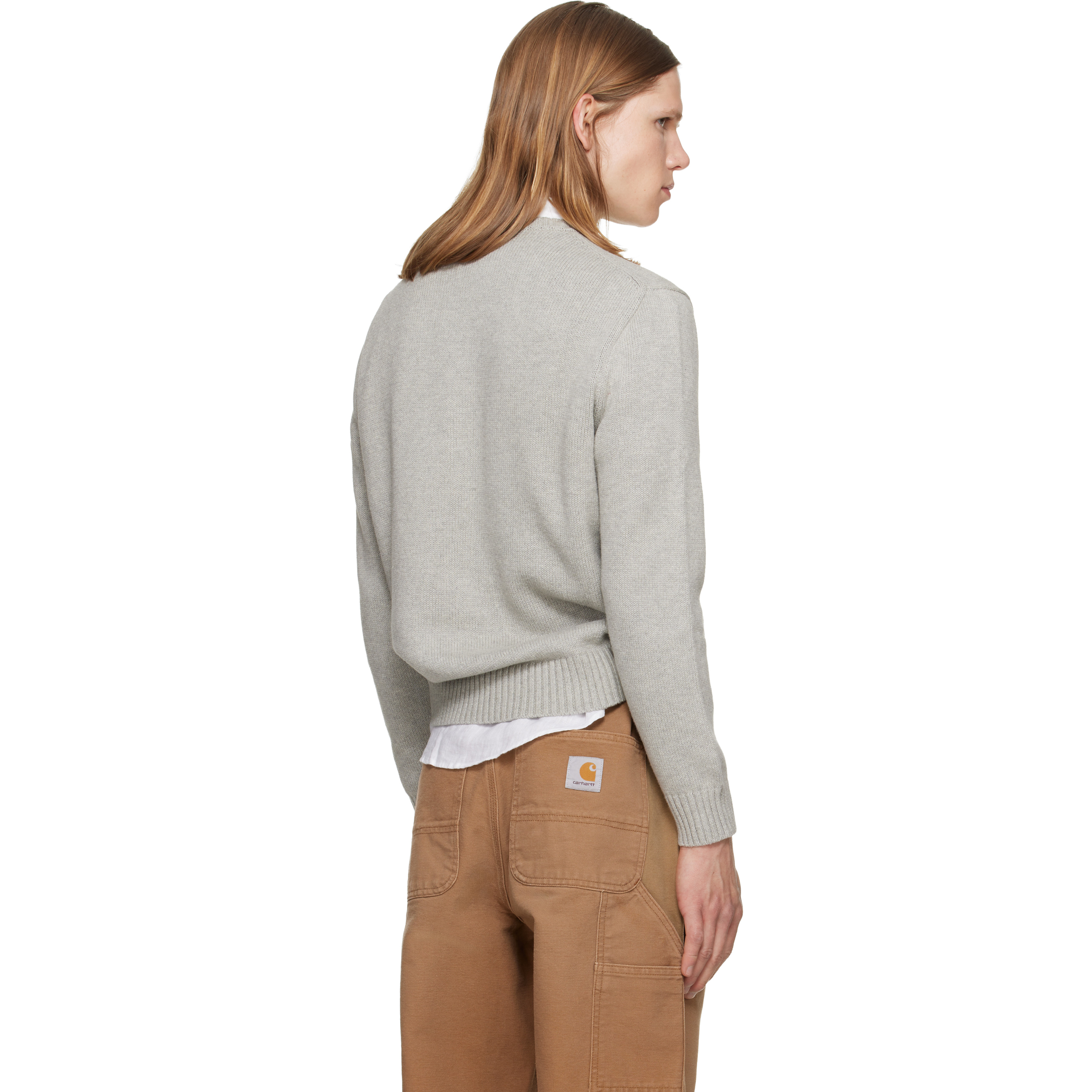 Gray Polo Long Sleeve Sweater