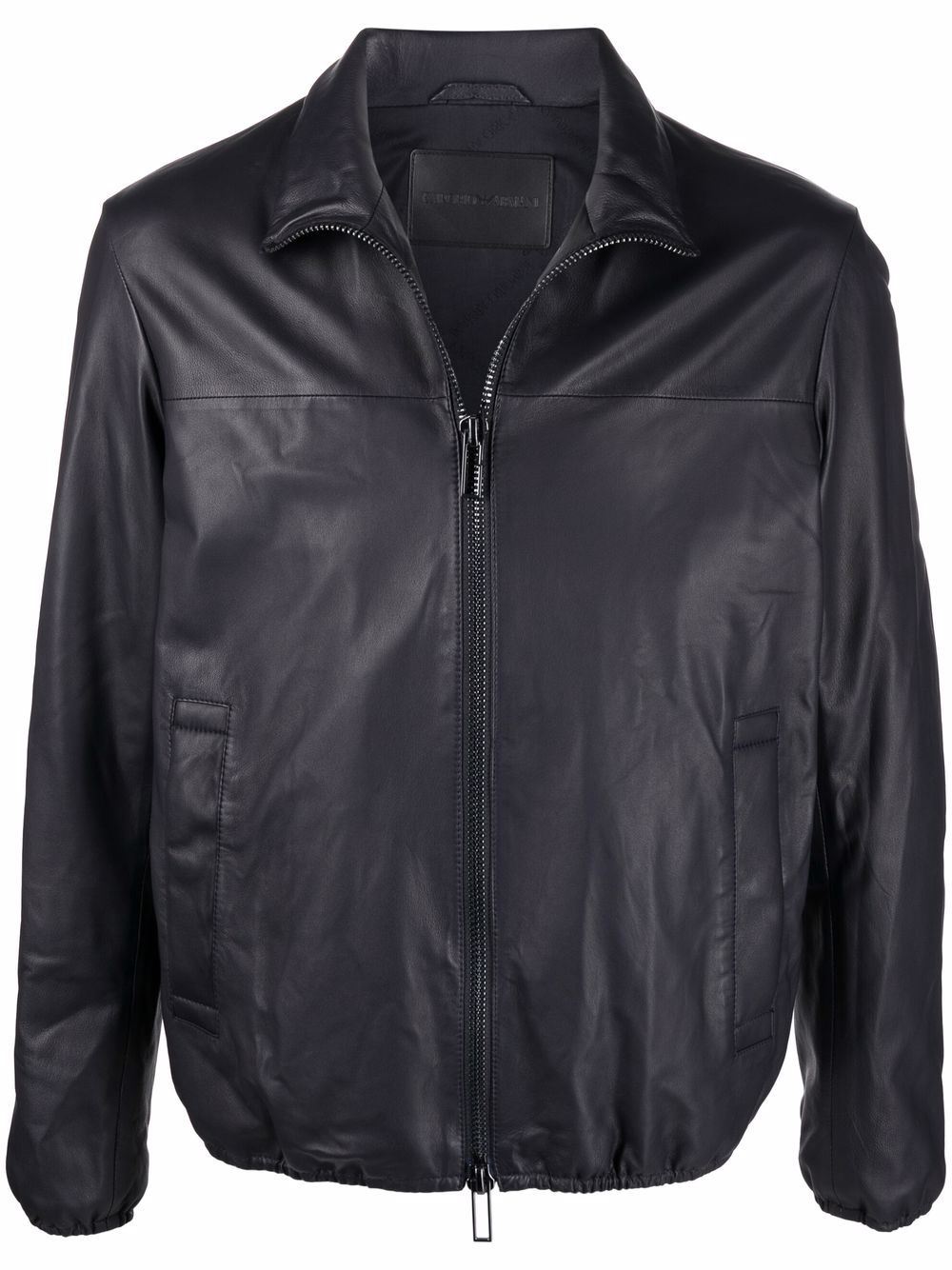 Zipped leather jacket - Black