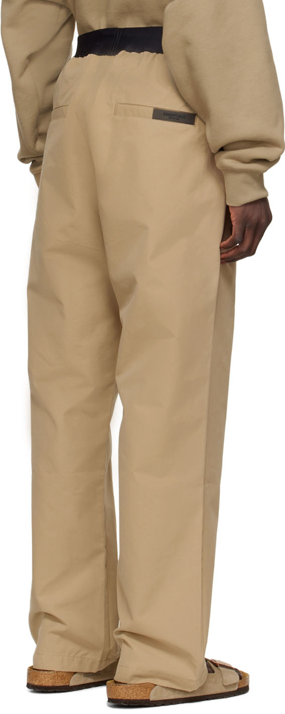 Tan cotton jogger trousers