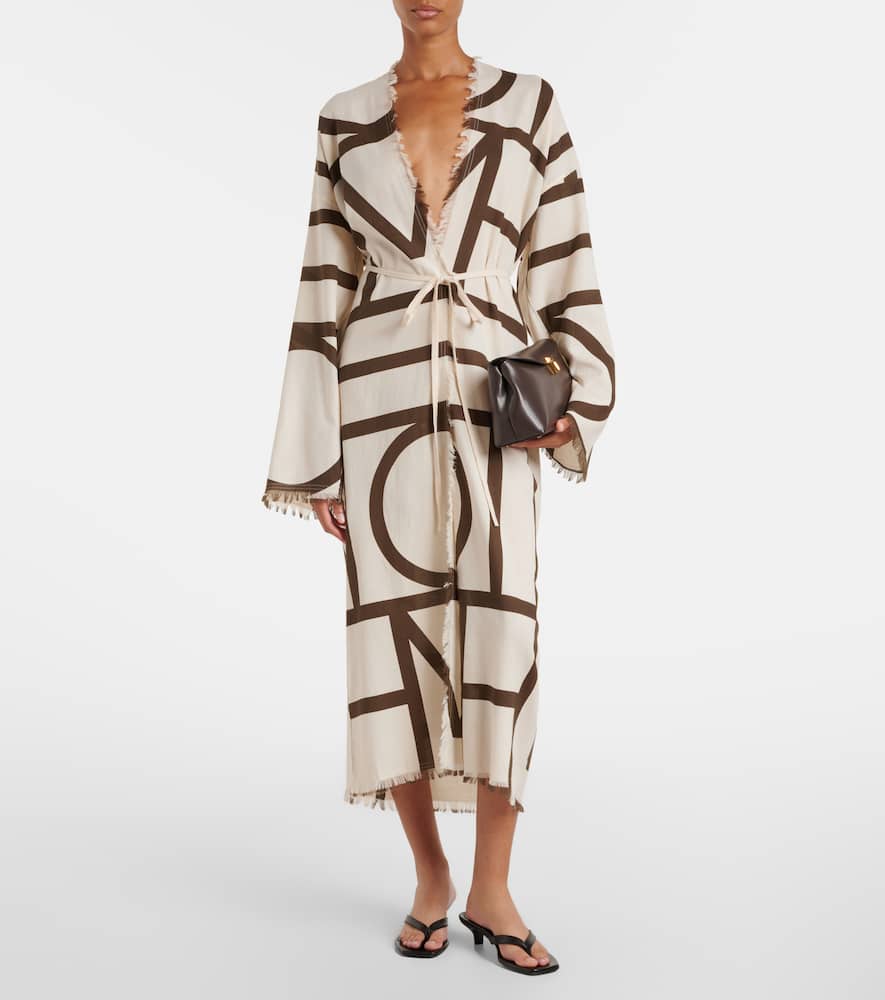 Monogram cotton beach cover-up