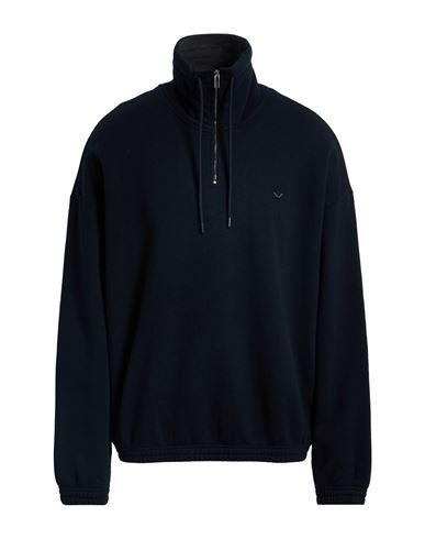 Man Sweatshirt Midnight blue Size S Cotton, Cashmere