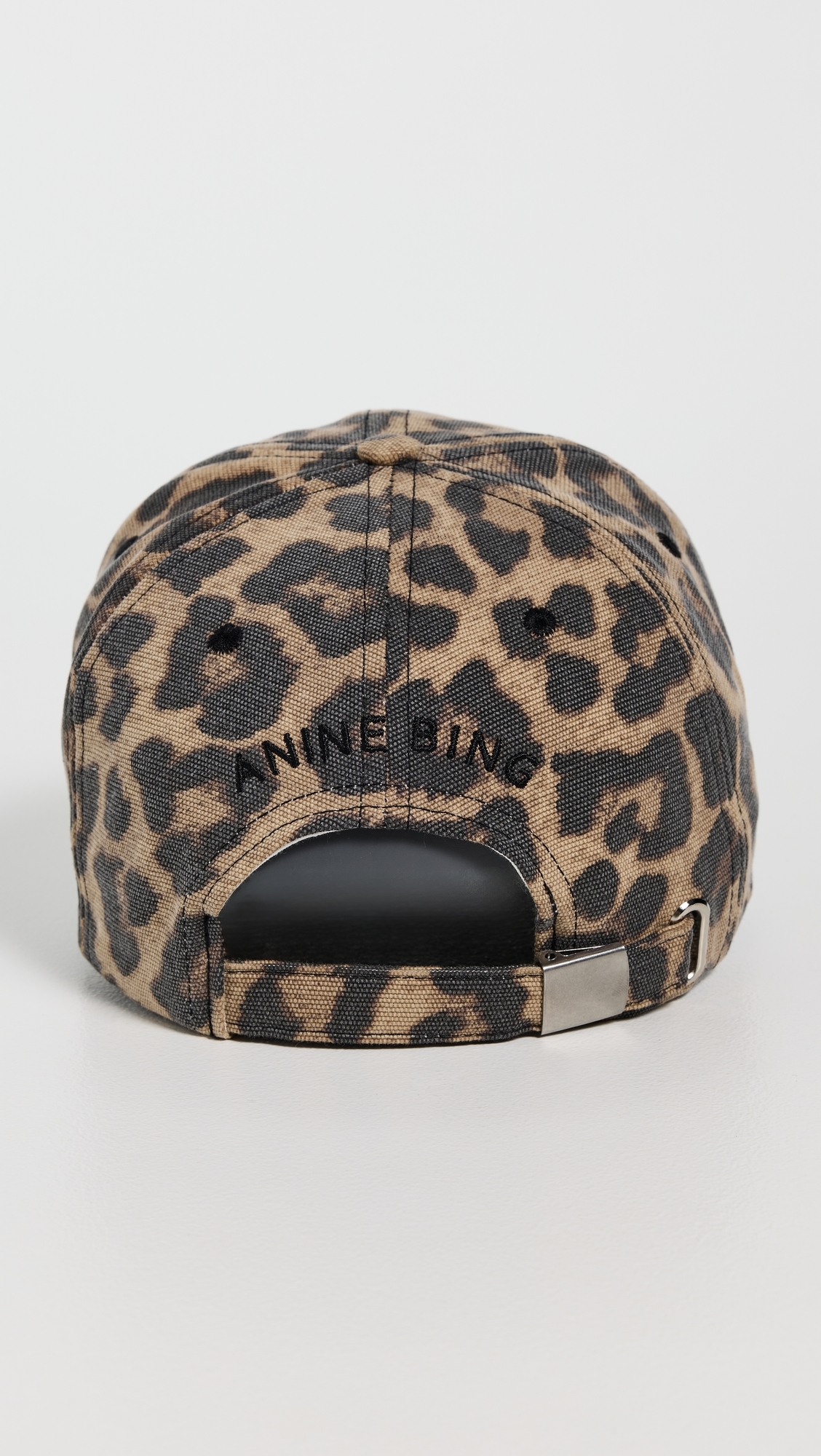 Jeremy Baseball Cap Black and Brown Leopard One Size