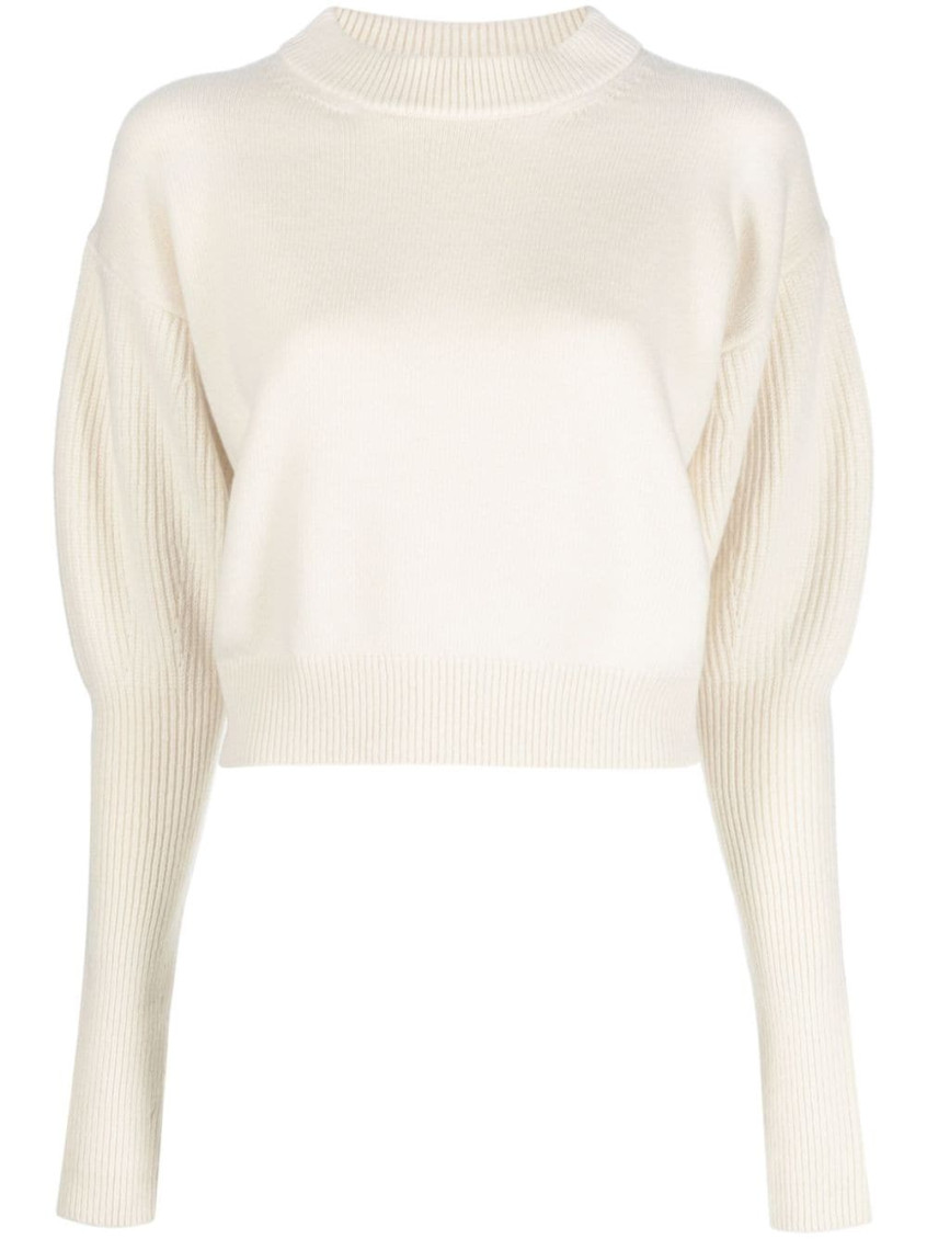 -Cashmere Wool Sweater Maglioni Bianco-Donna