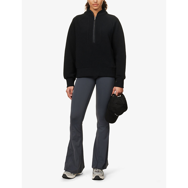 Womens Black Cortina High-neck Stretch-cotton Blend Sweatshirt 