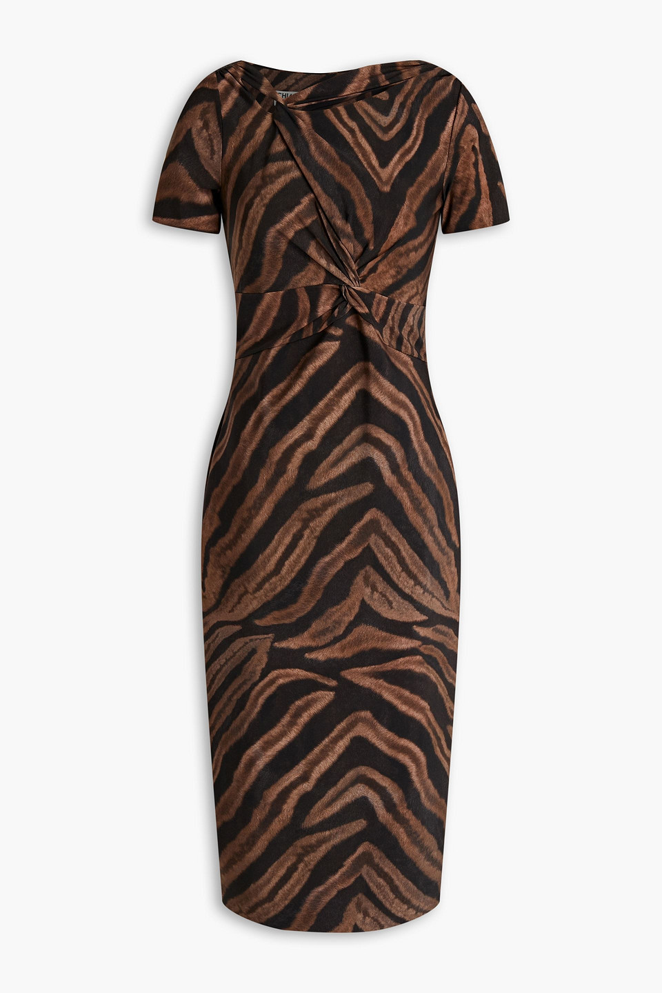 Cahetel printed twisted scuba midi dress