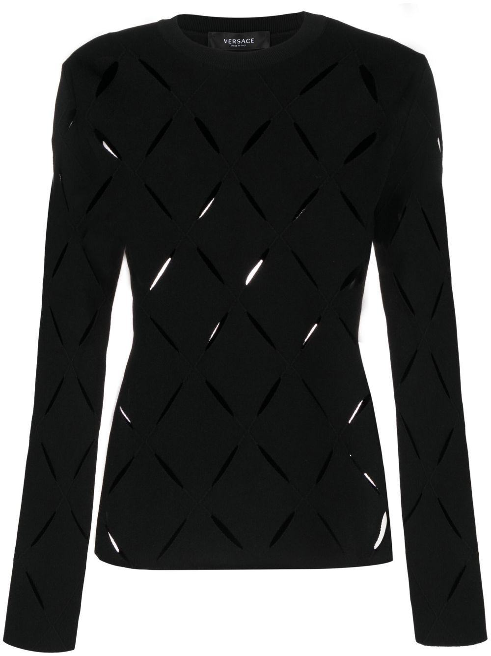Cut-out knitted jumper - Black