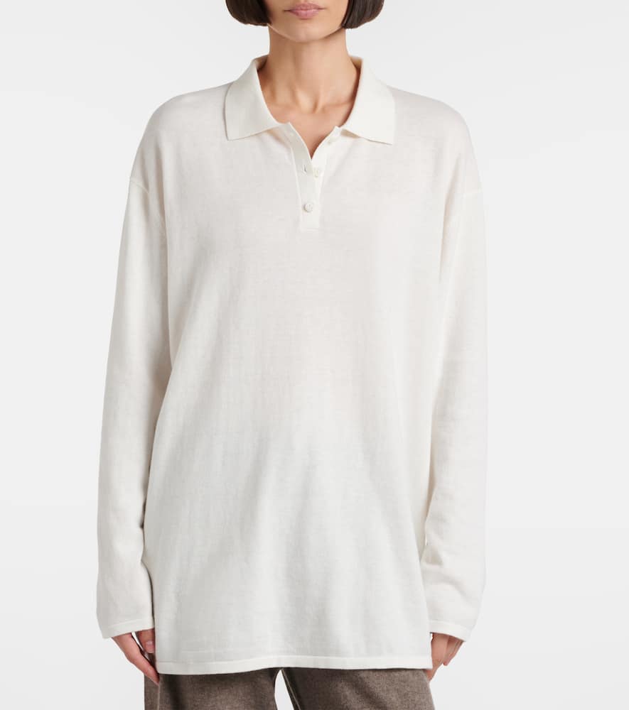 Caisa cotton and cashmere polo sweater