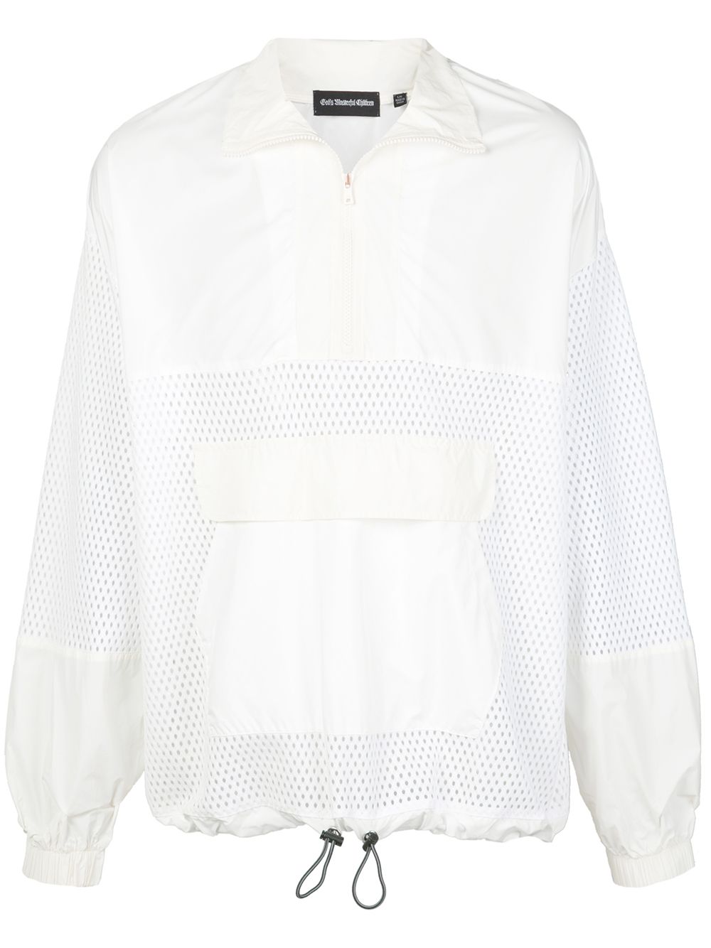 Mesh panel windbreaker - White