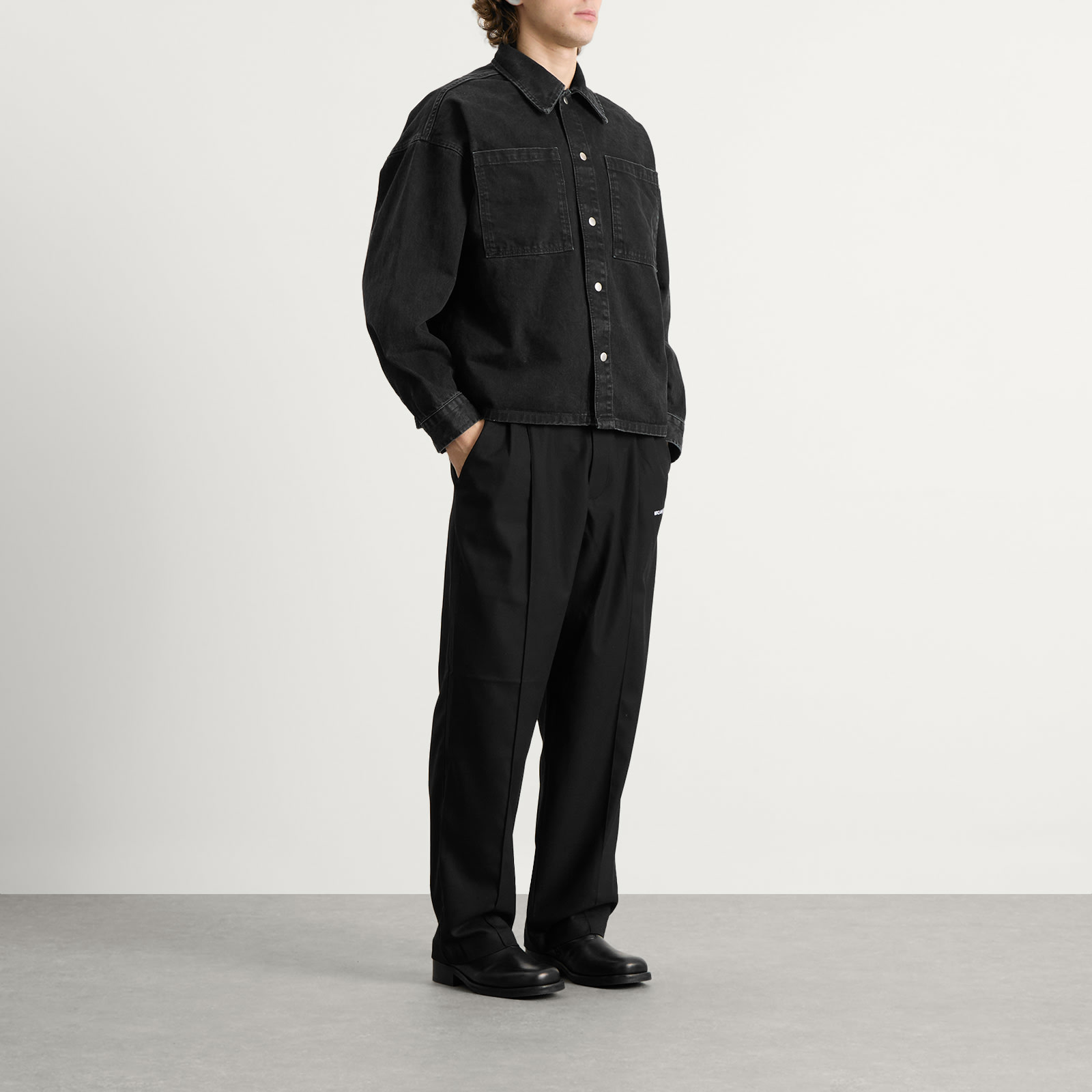 Men's Denim Box Overshirt Black Wash