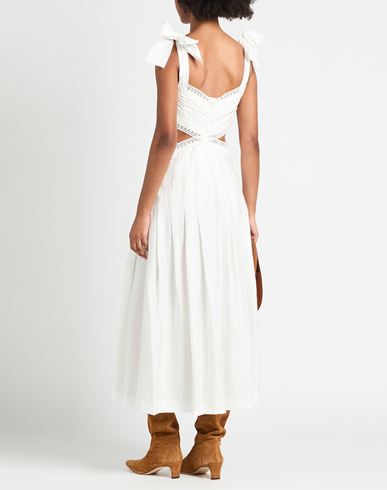 Woman Midi dress White Size 10 Viscose, Linen, Polyamide, Polyester