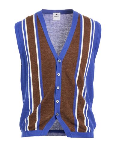 Man Cardigan Blue Size 40 Cotton