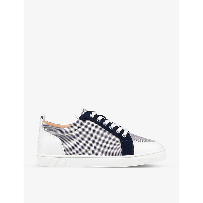 Mens Version Navy Rantulow Leather and Cotton Trainers