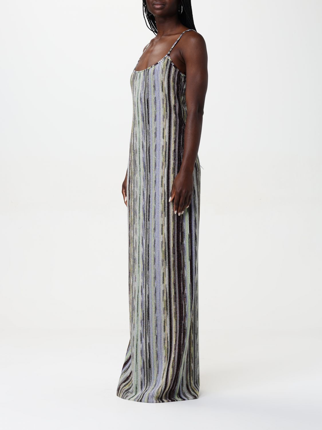 Striped mini dress - Neutrals