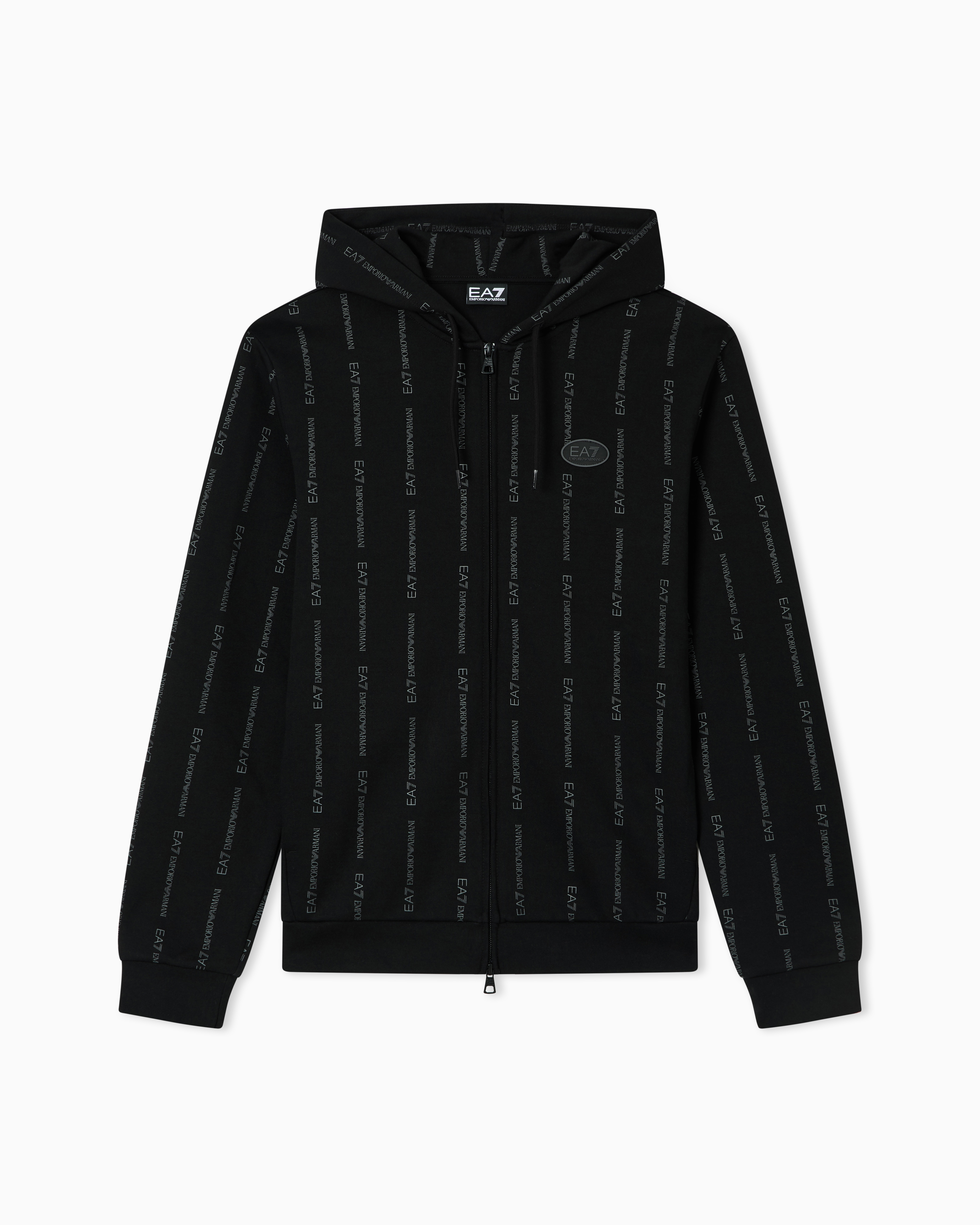 Graphic Series cotton-blend hooded zip-up sweatshirt