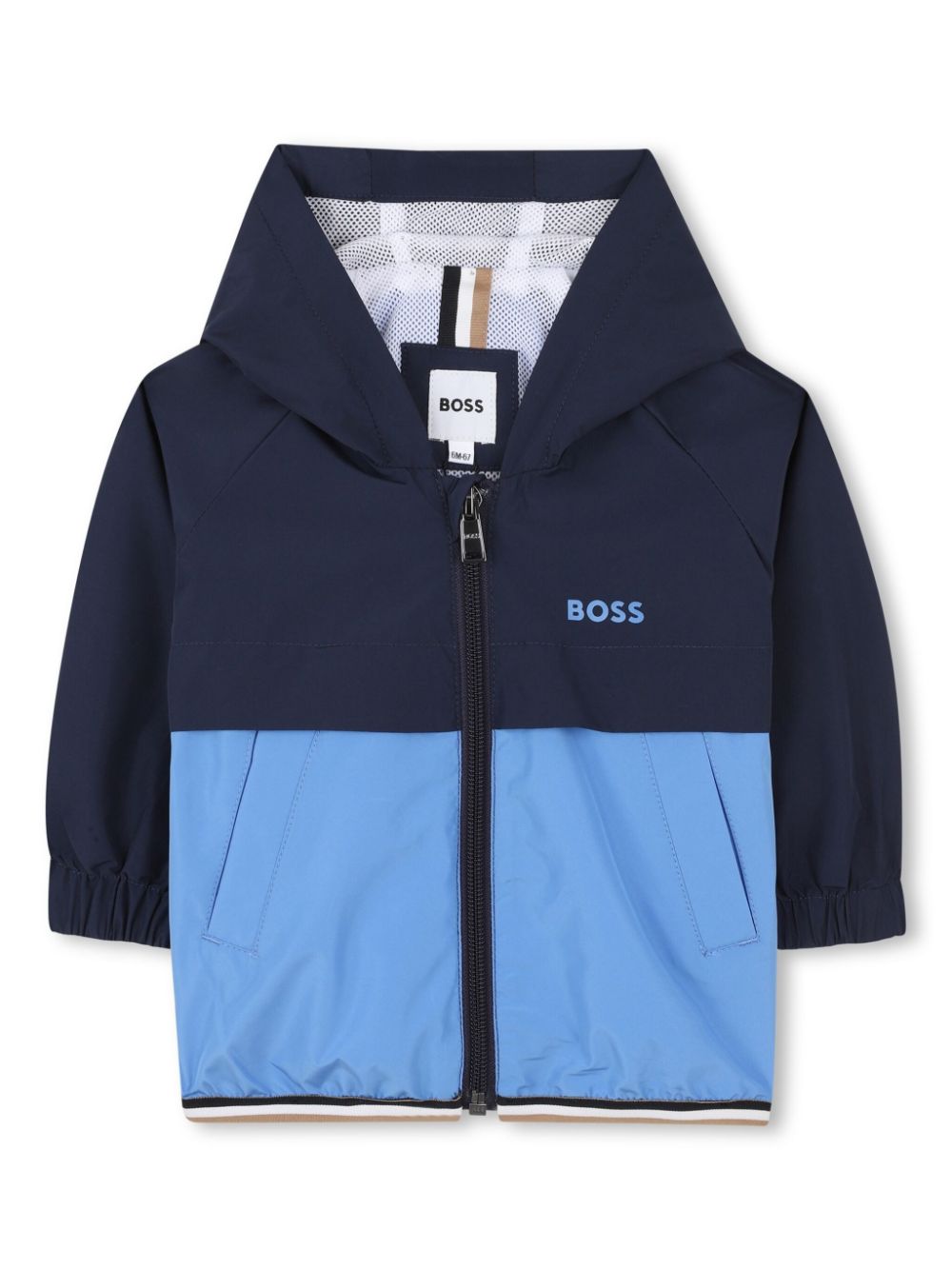 Logo-print hooded windbreaker - Neutrals
