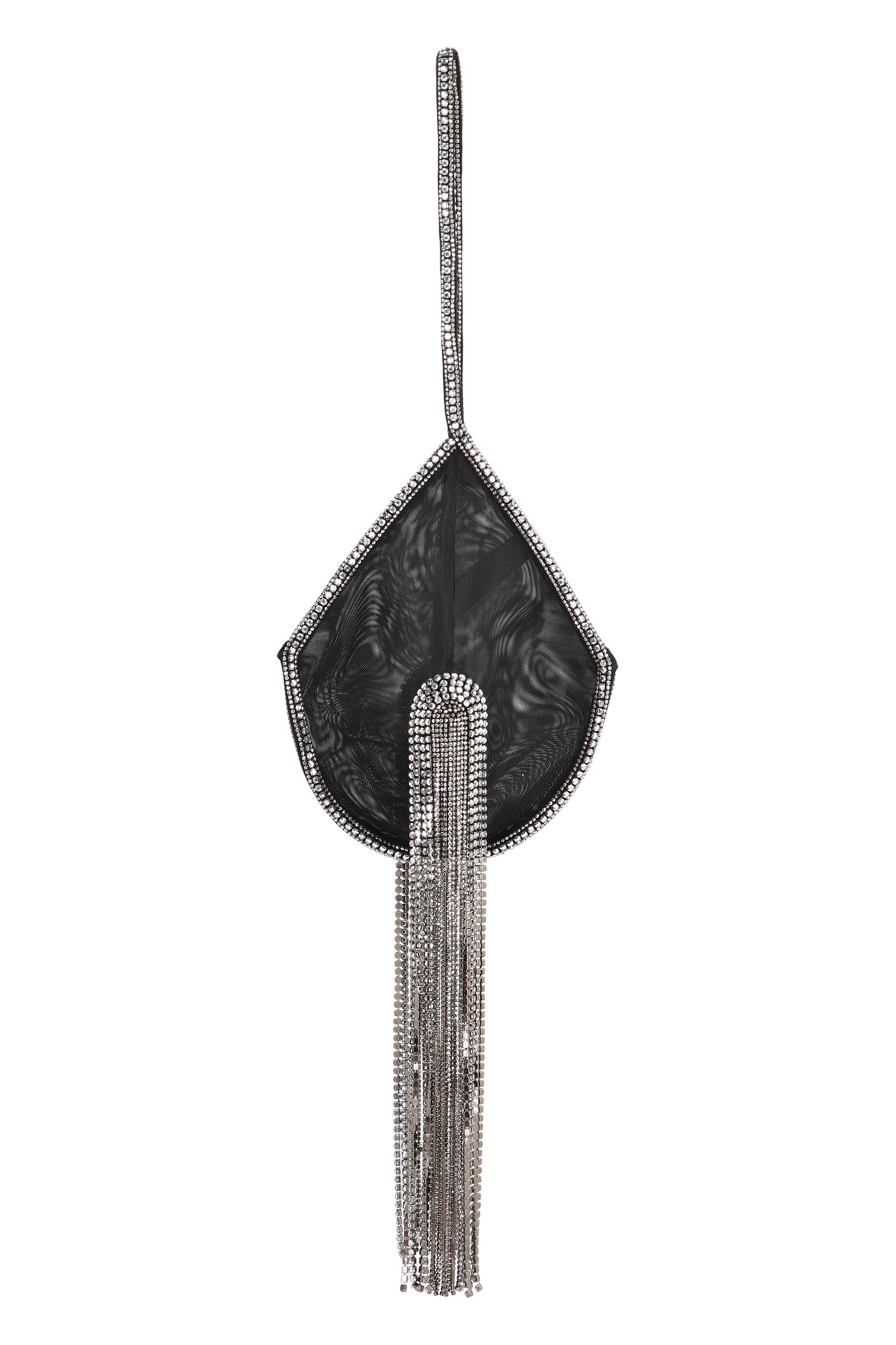 Embellished Clutch with Decorative Fringes