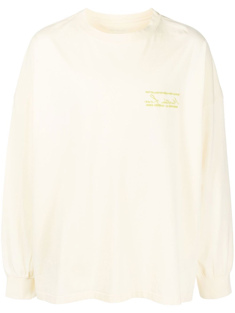 Embroidered logo long-sleeve T-shirt - Yellow
