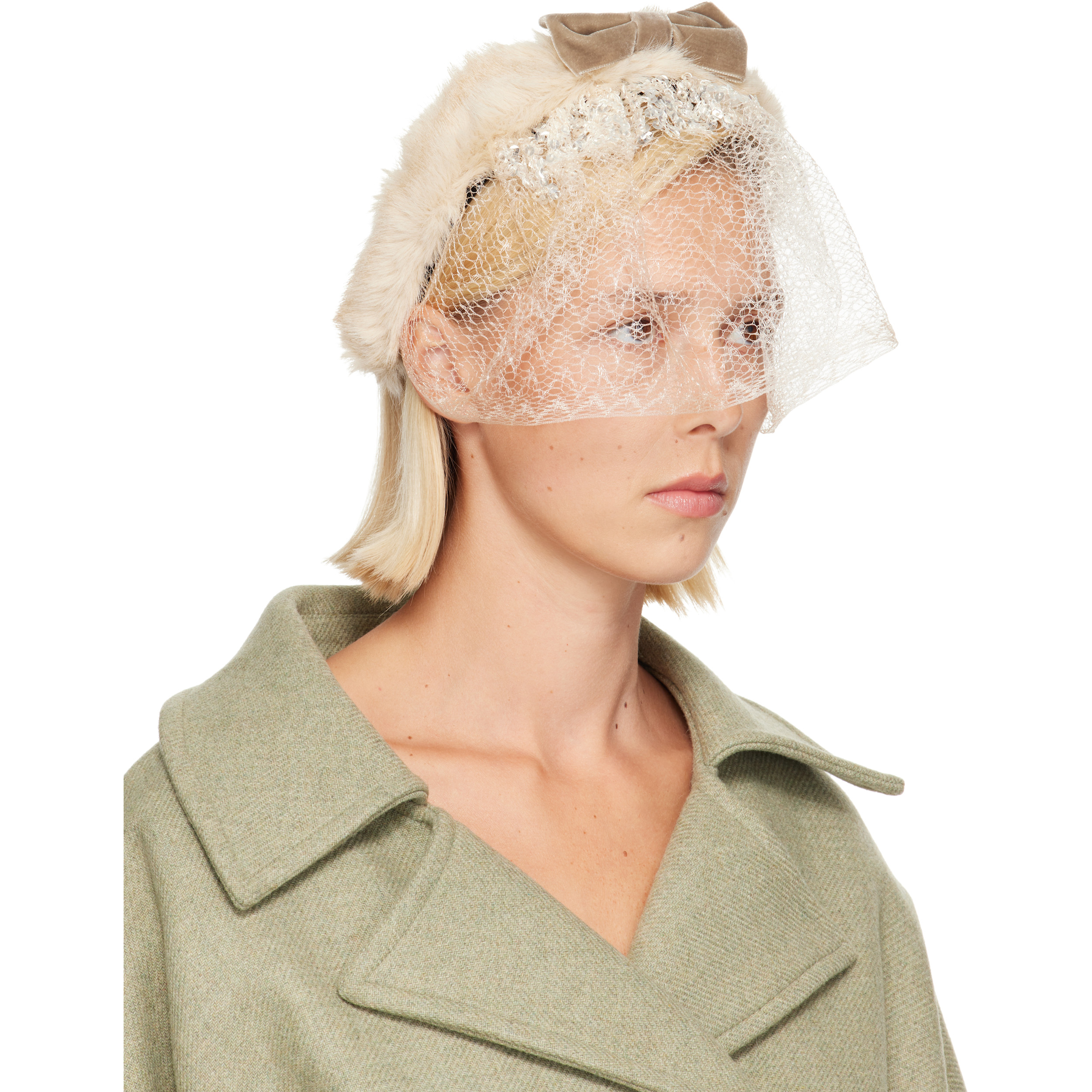 Beige Veil Headband
