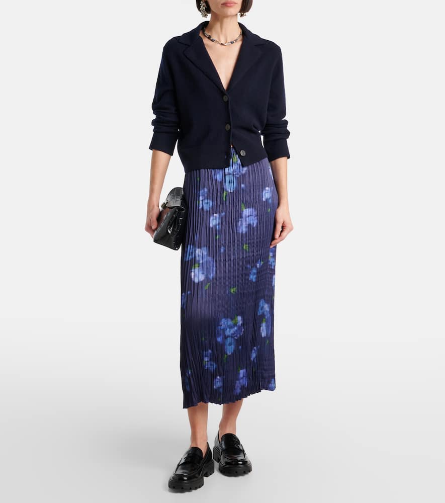 Cropped wool and cashmere cardigan