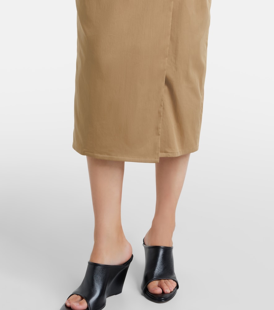 Beta cotton-blend satin wrap dress