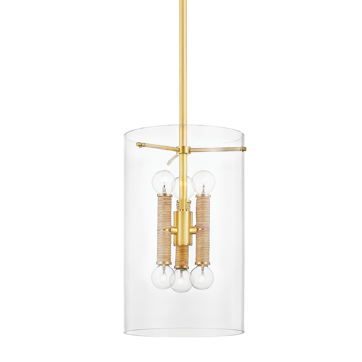 Aged Brass Six Light Lantern from the Barlow Collection