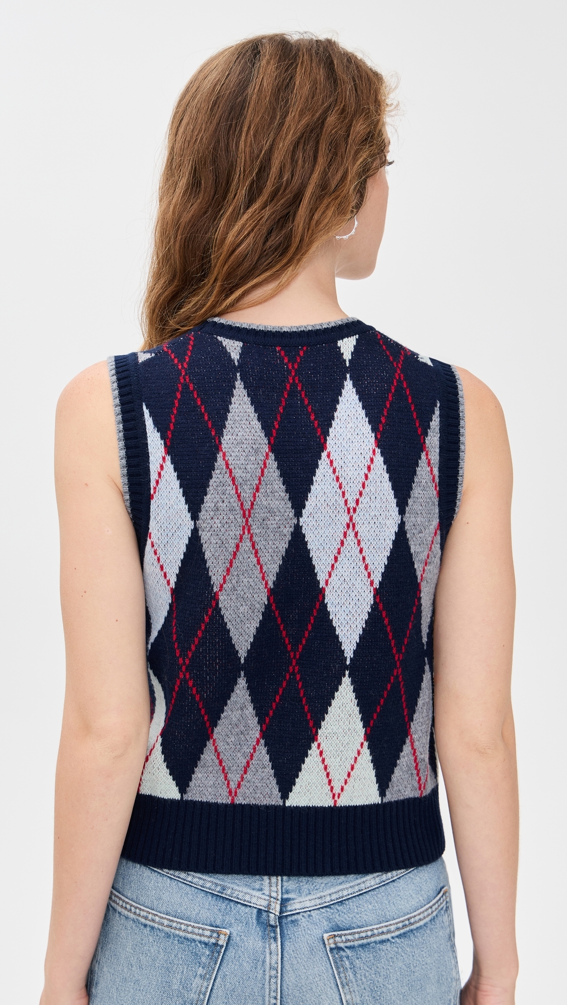 Argyle Sweater Vest Ivory