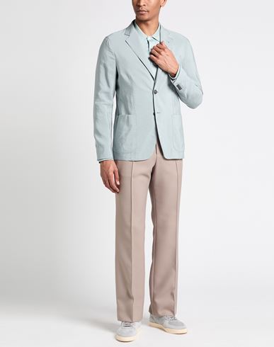 Man Blazer Sage green Size 38 Silk, Polyamide