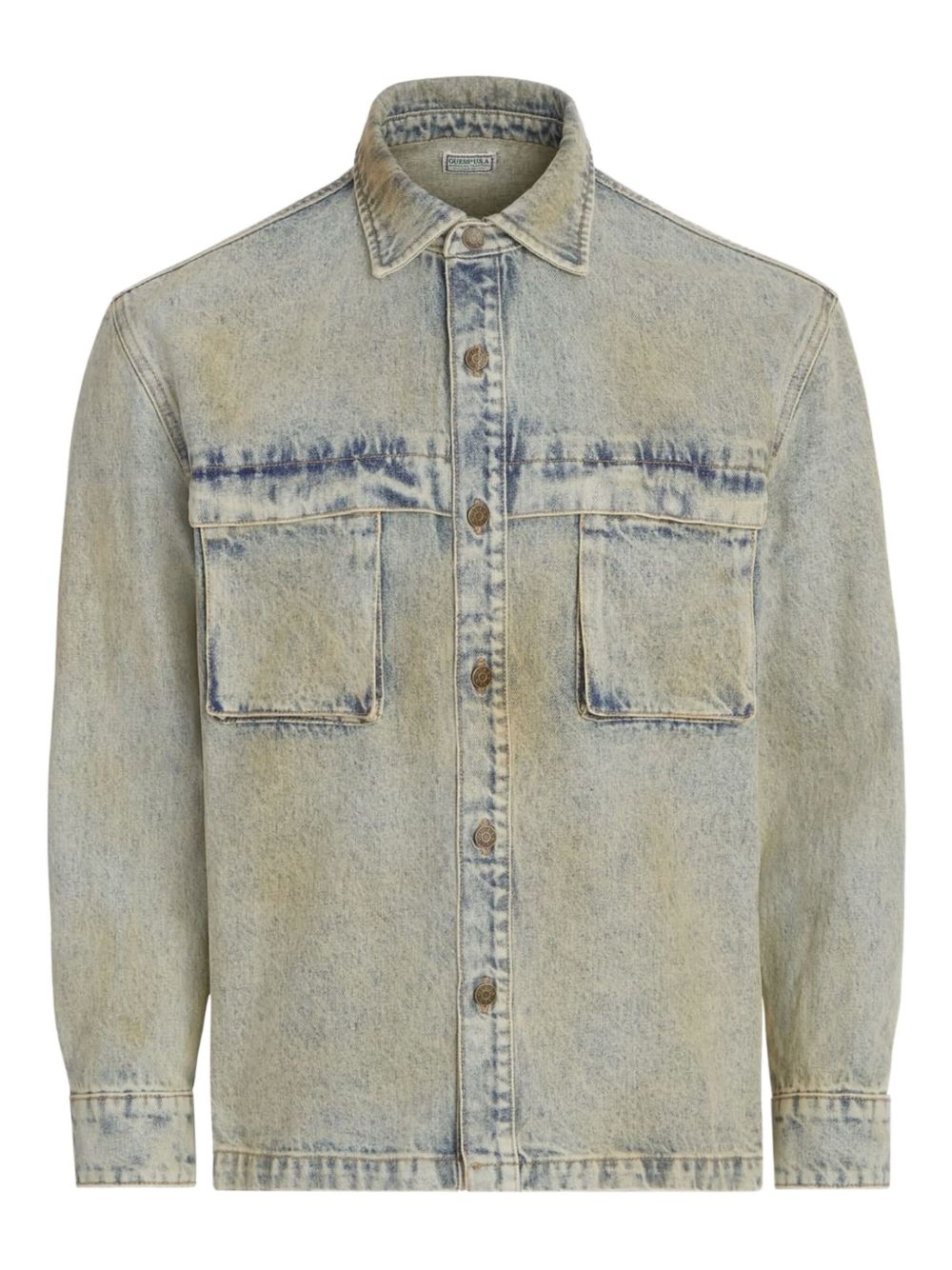 GUESS USA bleached-effect denim jacket - Blue