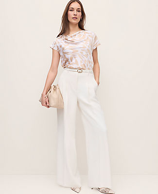 Ann Taylor The Pleated Wide-Leg Pant in Textured Crepe