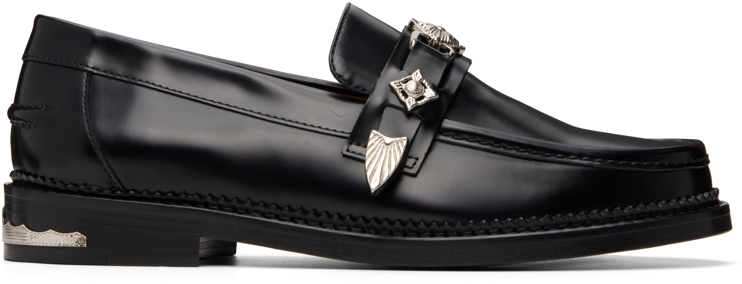 Black Metal Loafers