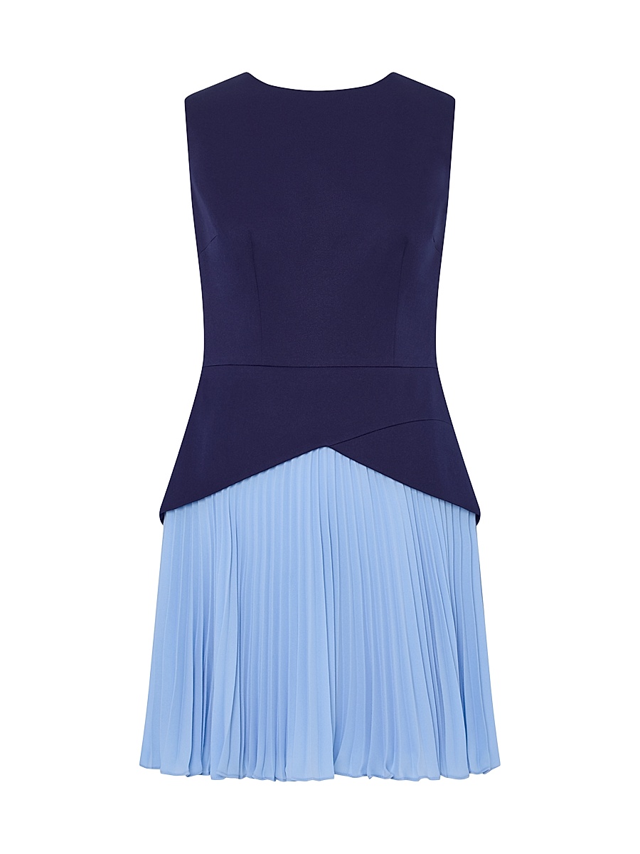Women's Haddy Pleated Two-Tone Minidress - Navy