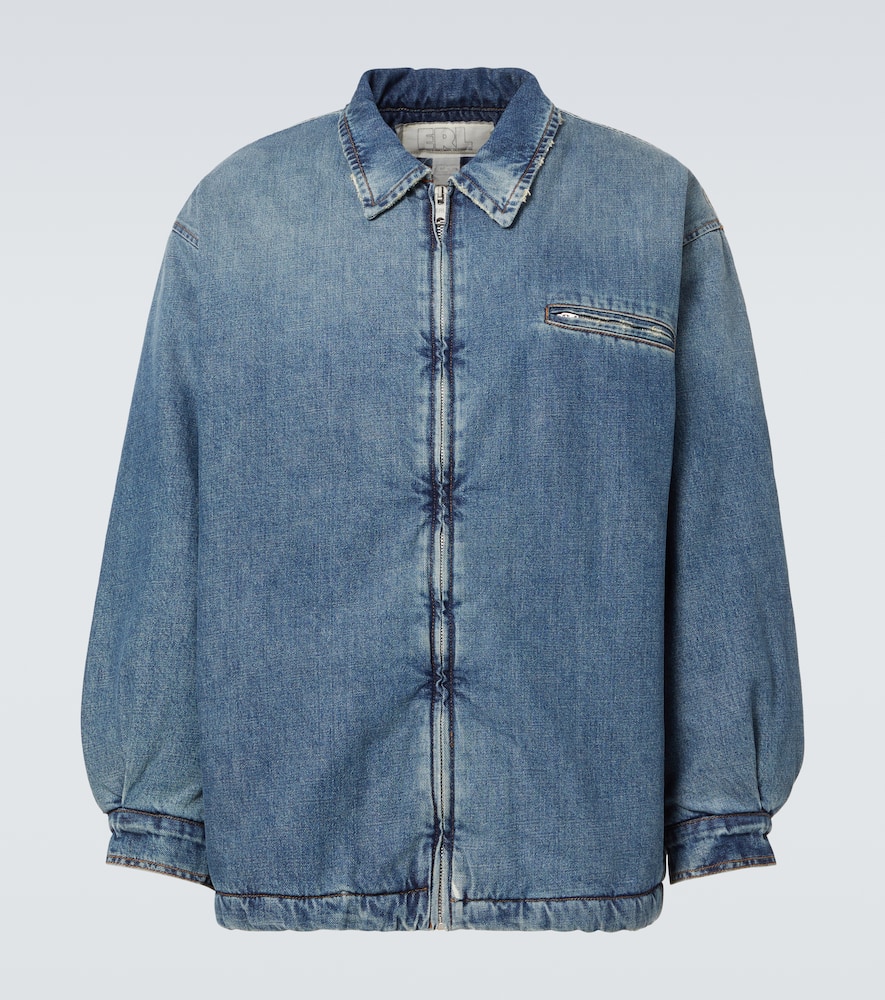 Faux shearling-lined denim jacket