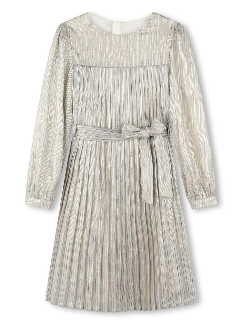 Pleated striped dress - Gold